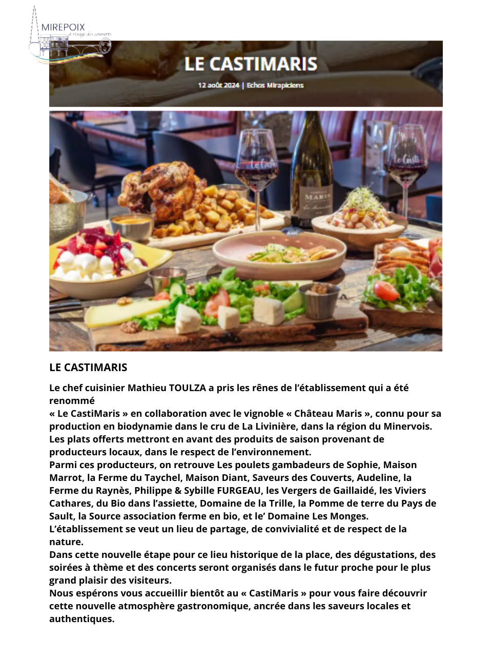 Mairie de Mirepoix : Le CastiMaris !